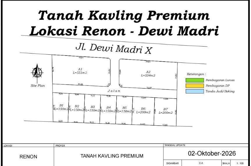 PREMIUM LAND FOR SALE – DEWI MADRI, RENON, DENPASAR