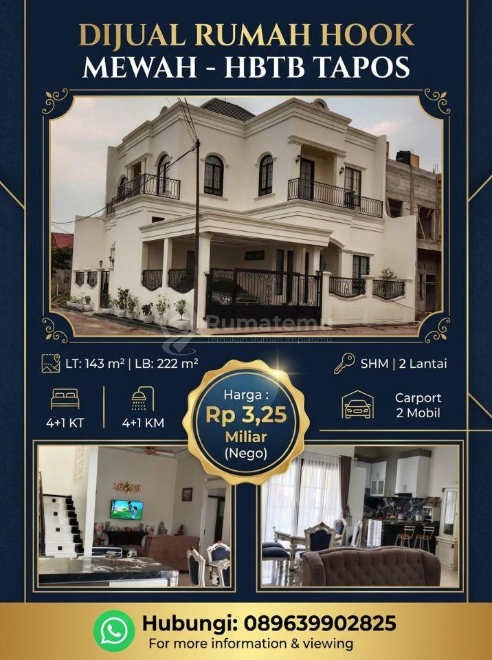 DIJUAL RUMAH HOEK di perum HBTB TAPOS DEPOK