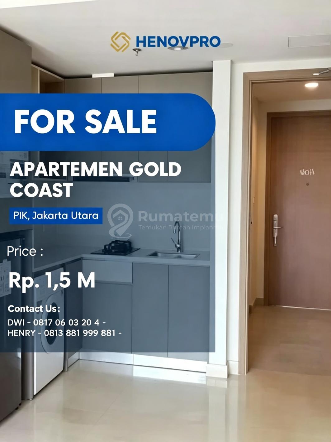 Dijual Gold Coast Apartment 1BR Full Low FL Best Sea View