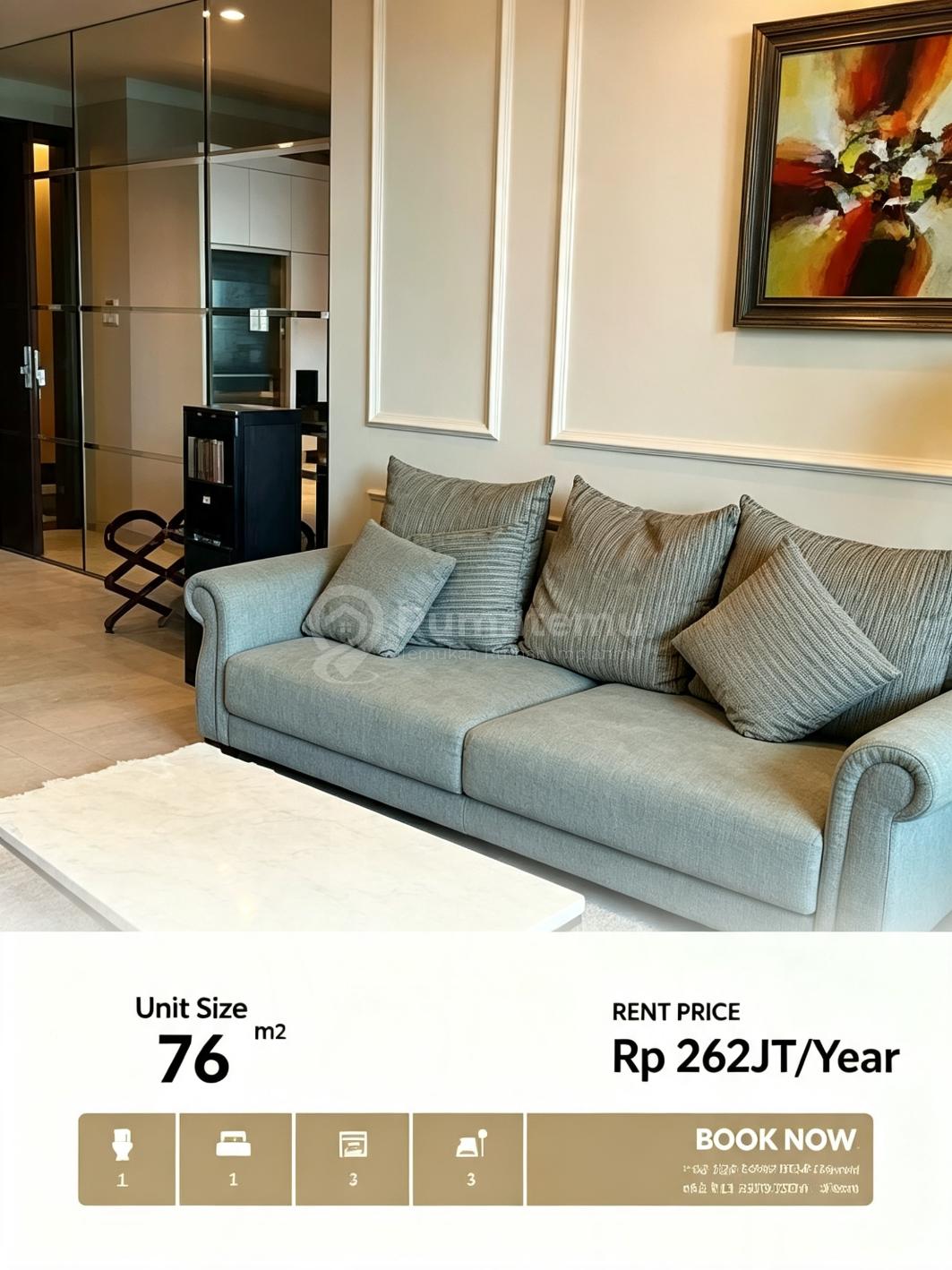 Sewa Residence 8 Senopati - Tipe 1Br, Strategis ke Scbd