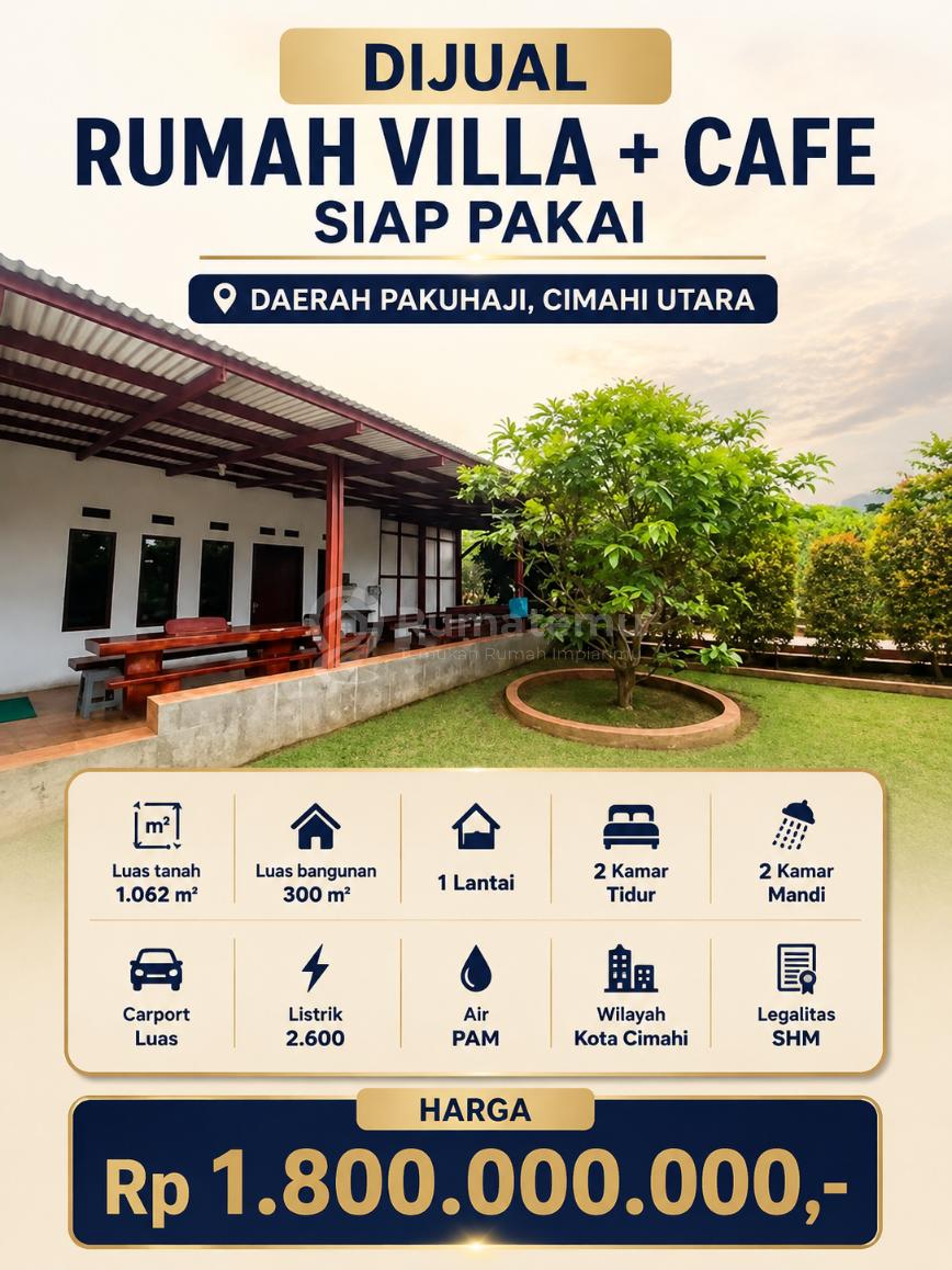 Hitung Tanah !! Rumah + Cafe Pakuhaji Dekat Kolmas Cimahi