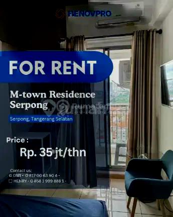 Disewakan Best Unit Studio M Town Residence Serpong City View