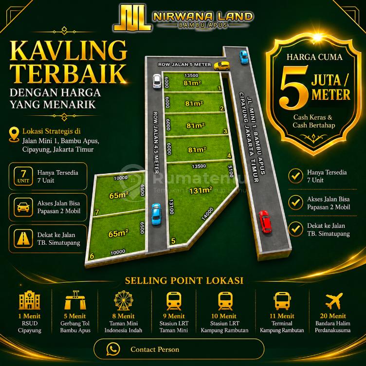 Kavling baru siap bangun di bambu apus cipayung jakarta timur