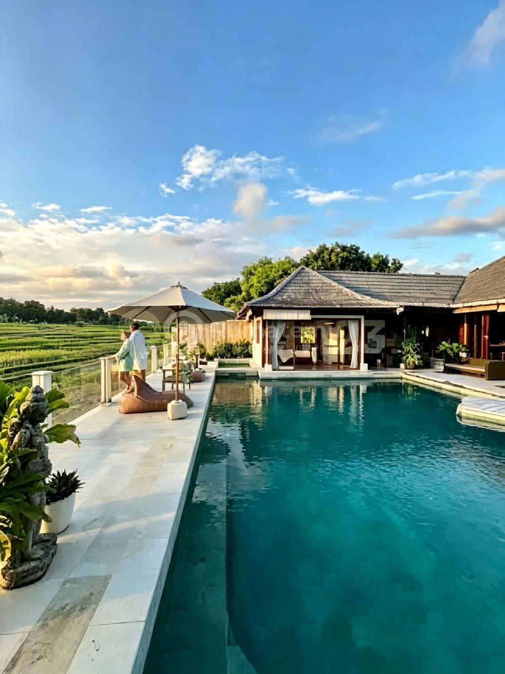Beautyfull Ricefield View Villa In Buduk Near Canggu Bali
