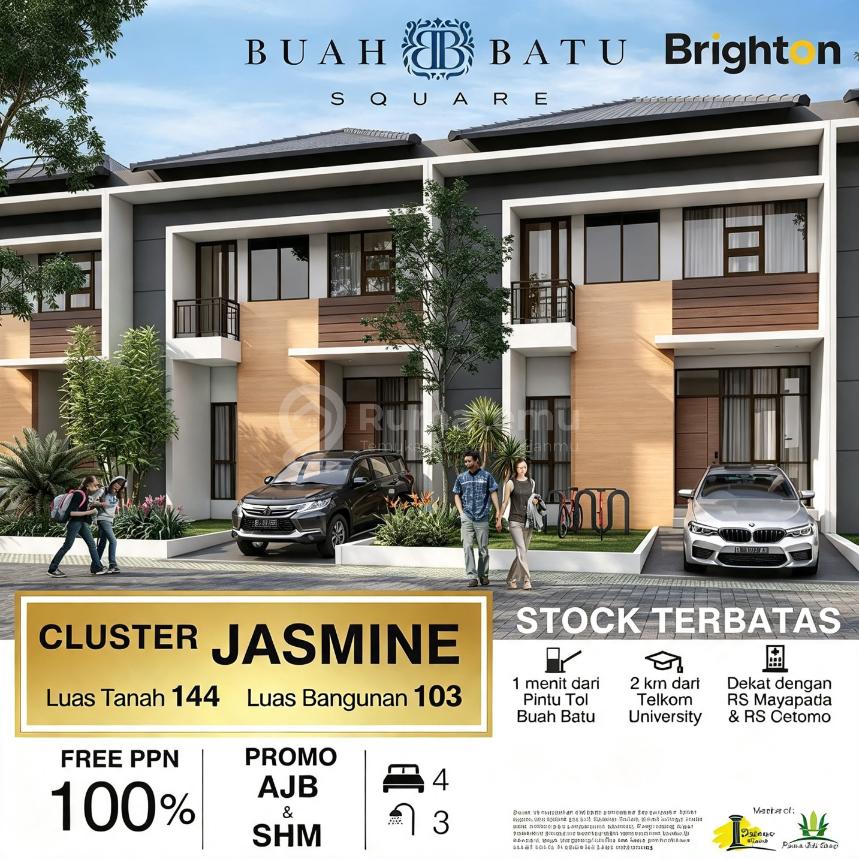 Dijual Rumah Baru 4 BR di Buah Batu Square Hanya 1 Menit dari Tol Buah Batu