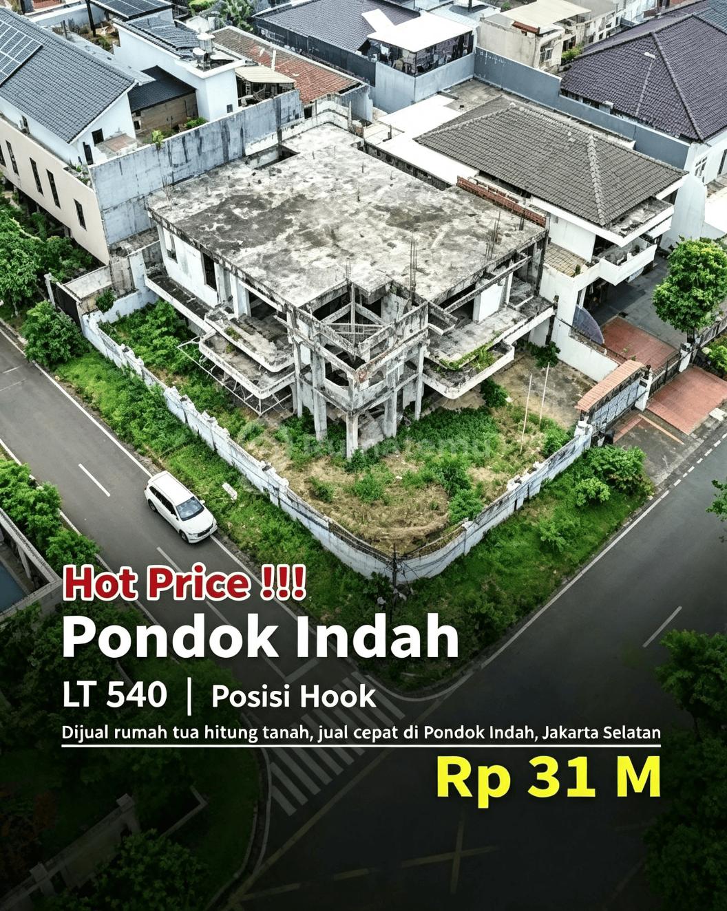 Dijual Cepat Rumah Hitung Tanah Di Pondok Indah Jakarta Selatan