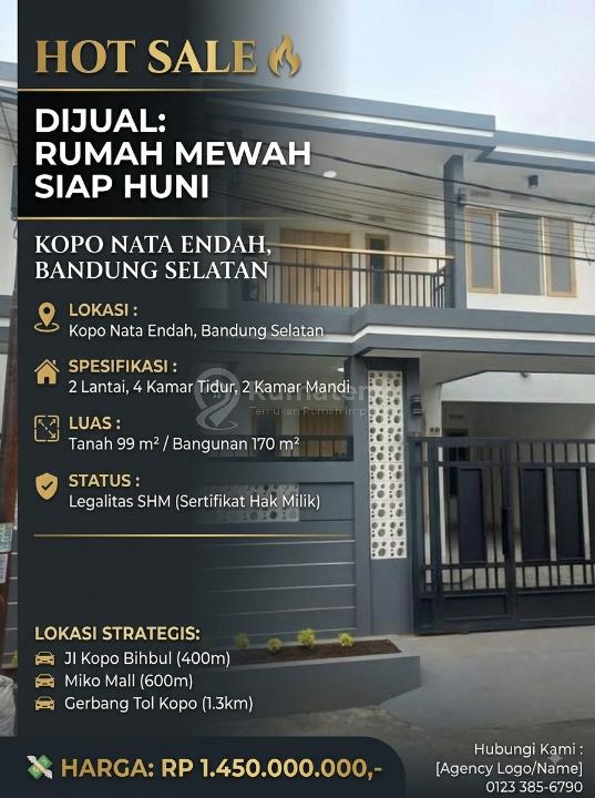 Rumah Bagus Luas Nata Endah Kopo Dekat Taman Kopo Indah Bandung