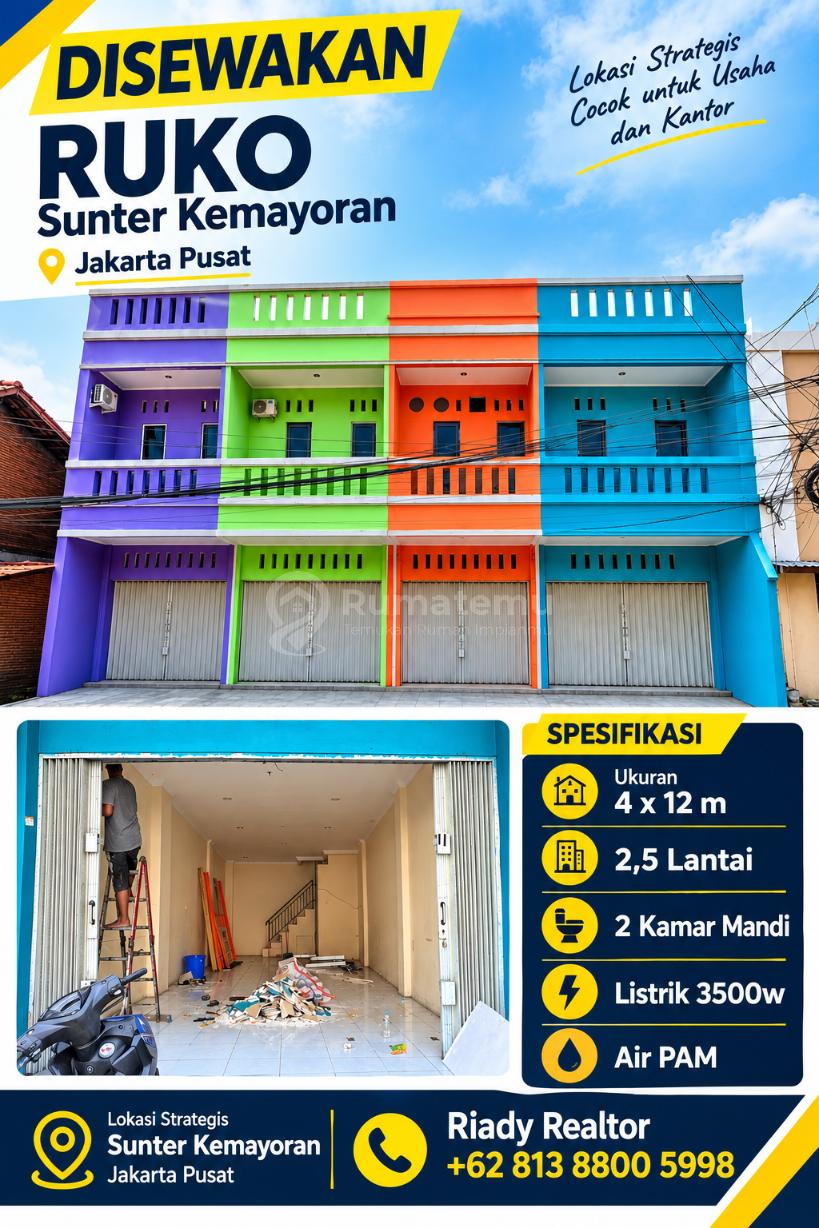 Ruko Strategis hadap jalan raya di Sunter Kemayoran