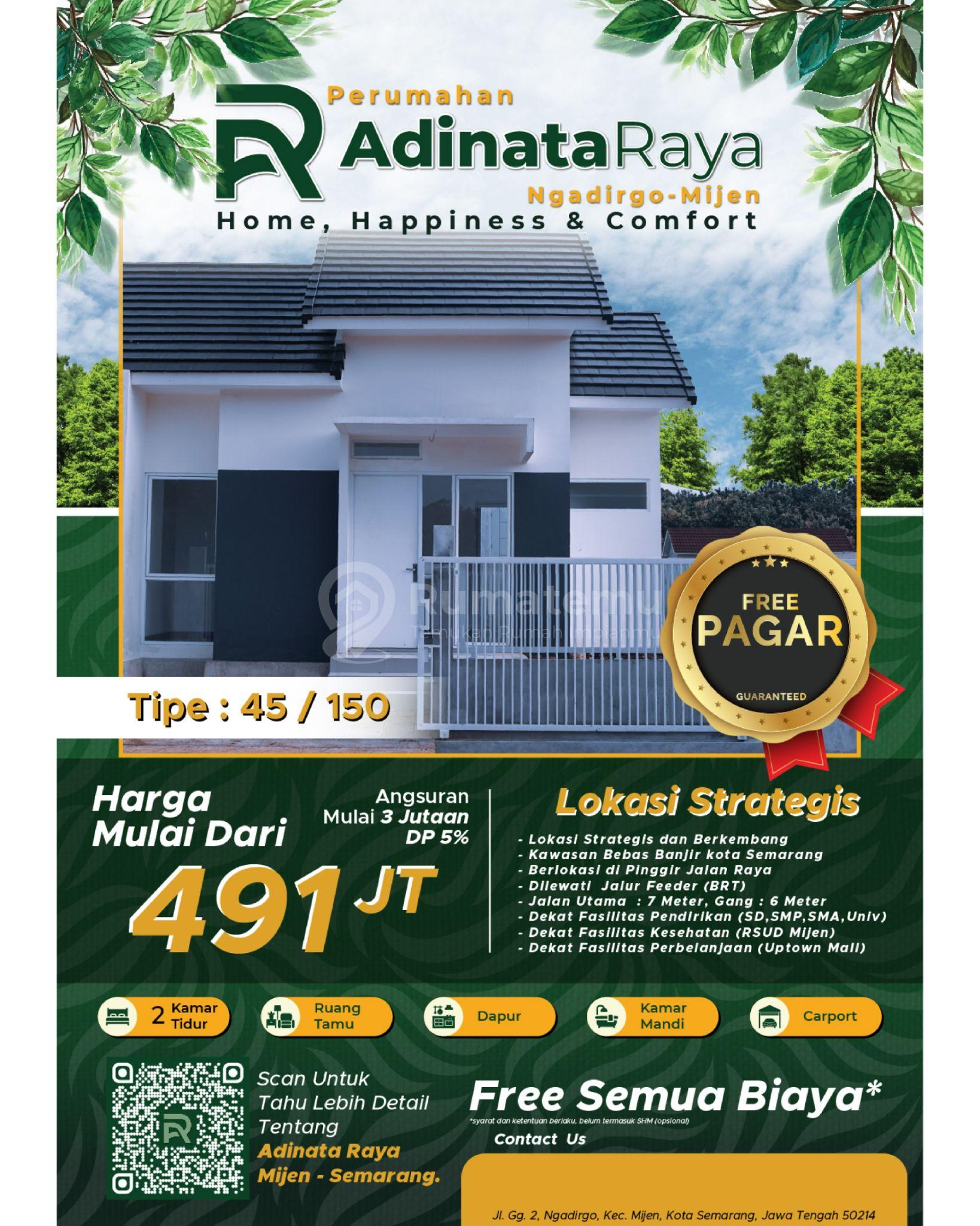 Rumah Dijual di Mijen Semarang - Type 45, Tanah Luas, DP Ringan