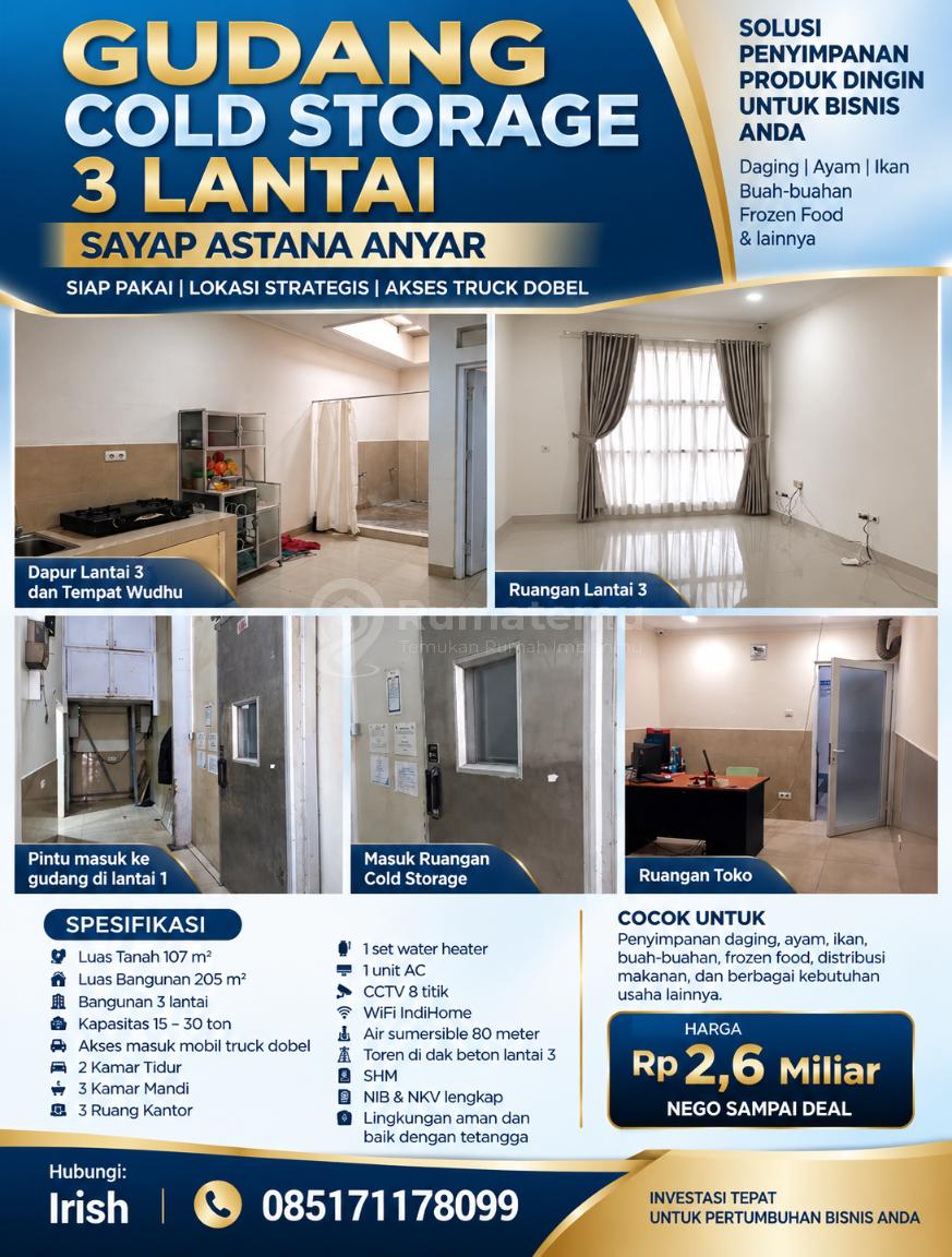 GUDANG COLD STORAGE 3 LANTAI – SAYAP ASTANA ANYAR | KAPASITAS HINGGA 30 TON
