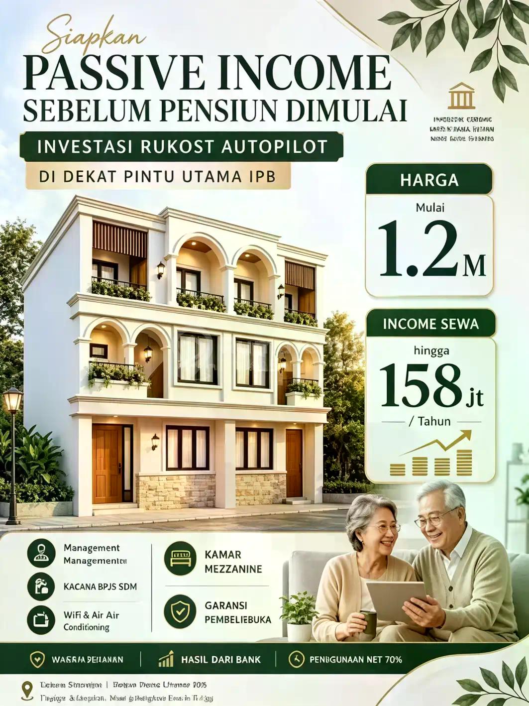 Rukost Ipb 6 Kamar Mezzanine Potensi Passive Income 100 Jt/Tahun