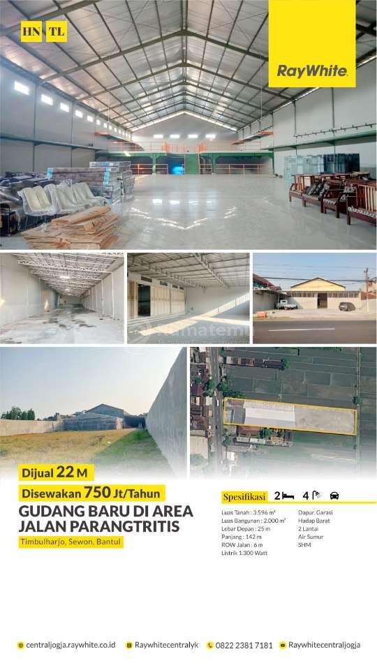 DISEWAKAN GUDANG STRATEGIS DI AREA JL PARANGTRITIS