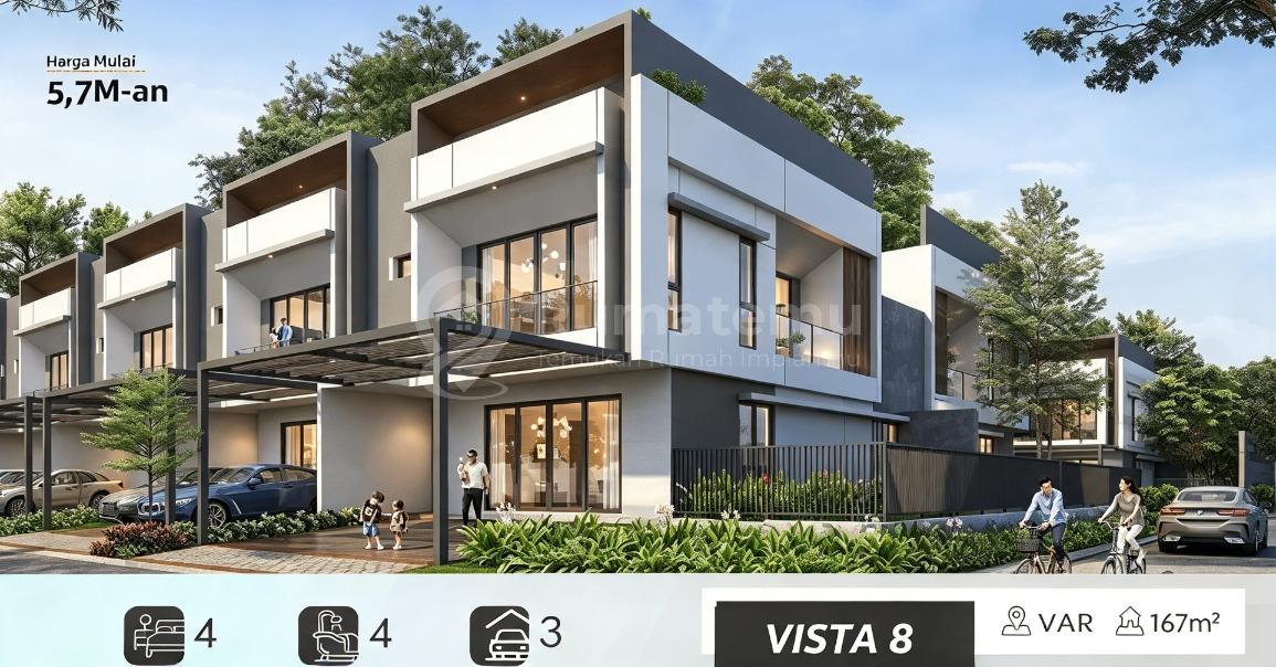 Dijual Rumah Baru Cluster Vista 8 Lokasi Di Bintaro Jaya