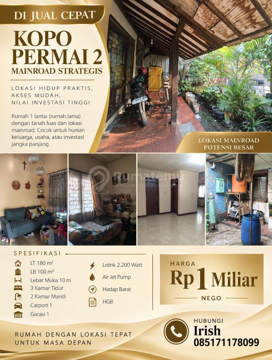 Kopo Permai 2 Mainroad — Rumah Lama, Tanah Lega, Harga Bikin Gercep