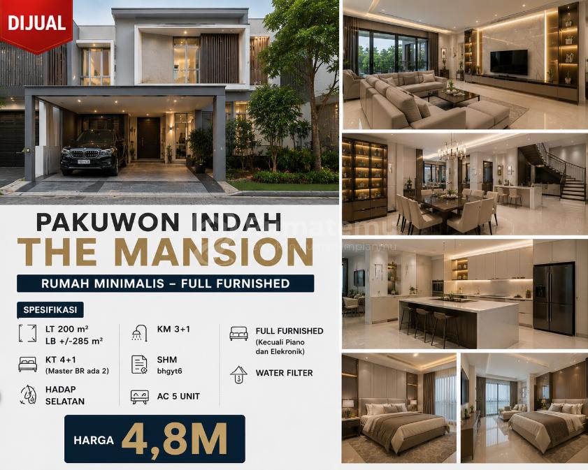Pakuwon Indah The Mansion Full Furnish Surabaya SHM Minimalis Bagus Luas 200m2