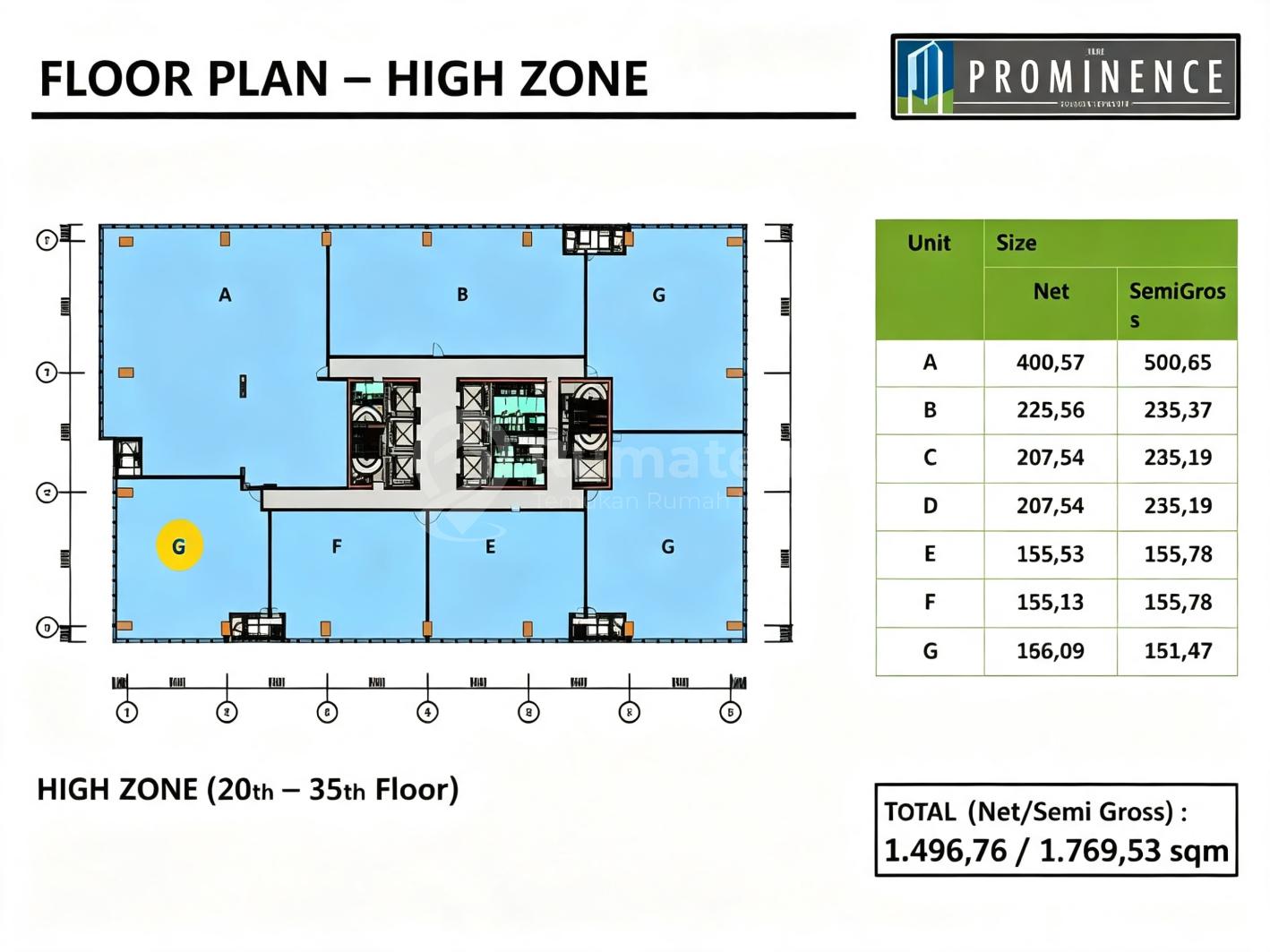 Alam Sutera Office Space Prominence Tower Luas 191 Meter
