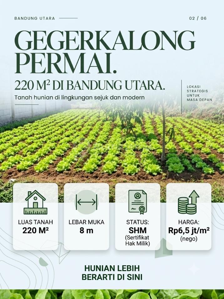 Tanah Siap Bangun Gegerkalong Permai Dekat Pondok Hijau Bandung
