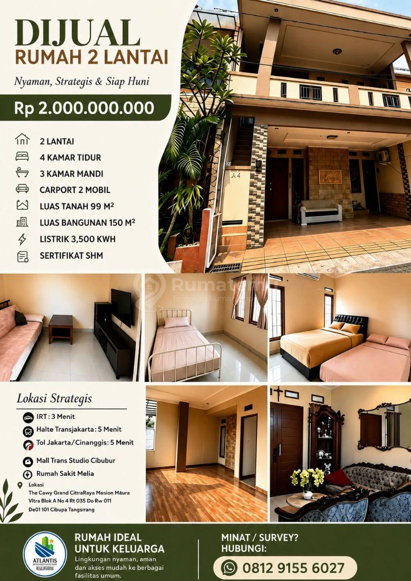 DIJUAL RUMAH 2 LANTAI – THE COZY GREEN CIBUBUR MANSION