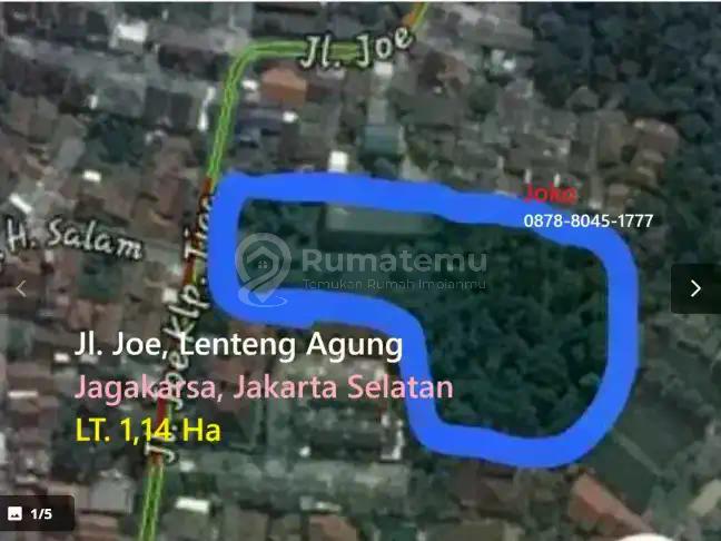 Dijual:   Tanah pinggir Jalan Raya Joe, Lenteng Agung, Jagakarsa, Jakarta Selatan. 