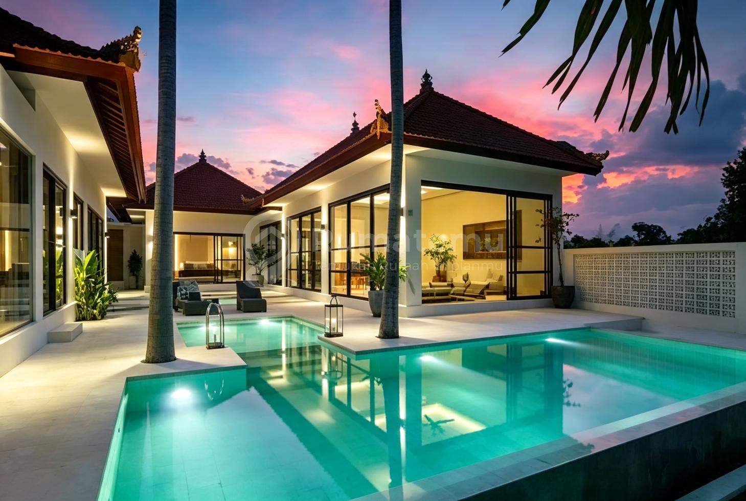 Beautyfull And Modern 4 B R Villa For Rent In Pererenan Bali