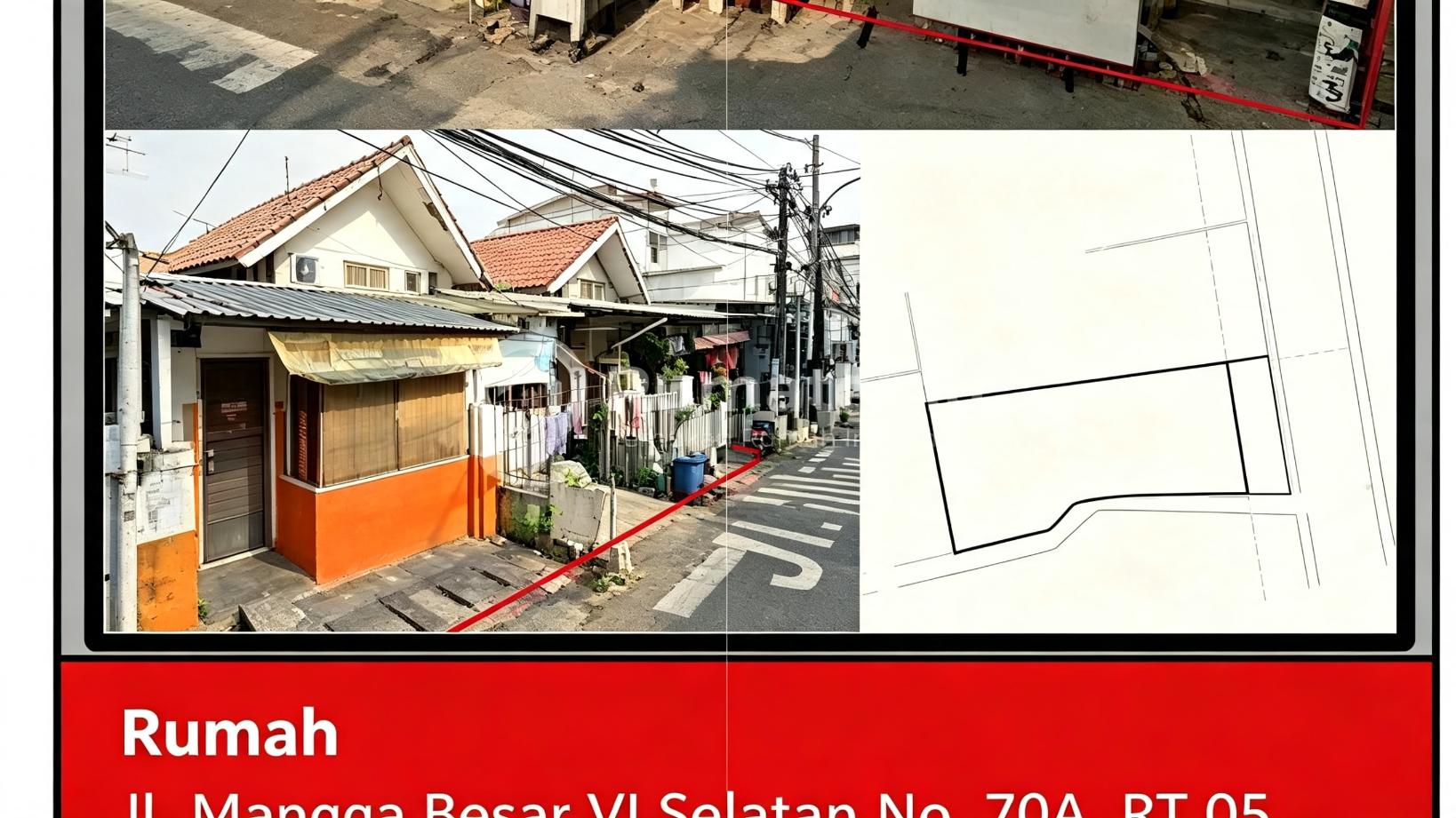 Di Jual Rumah Aset Bank di Jl. Mangga Besar 6, Taman Sari, Taman Sari, Jakarta Barat.