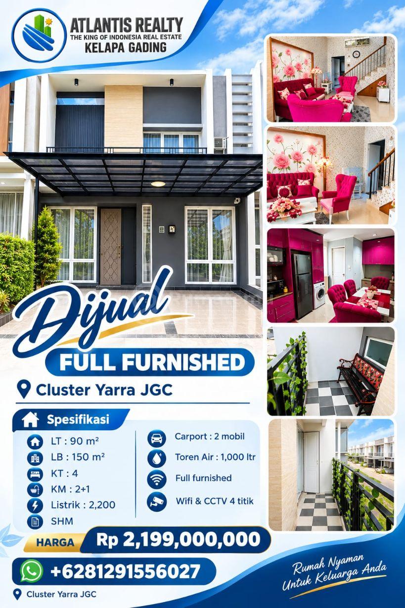 Hunian mewah 2 lantai full furnished di Jakarta Timur