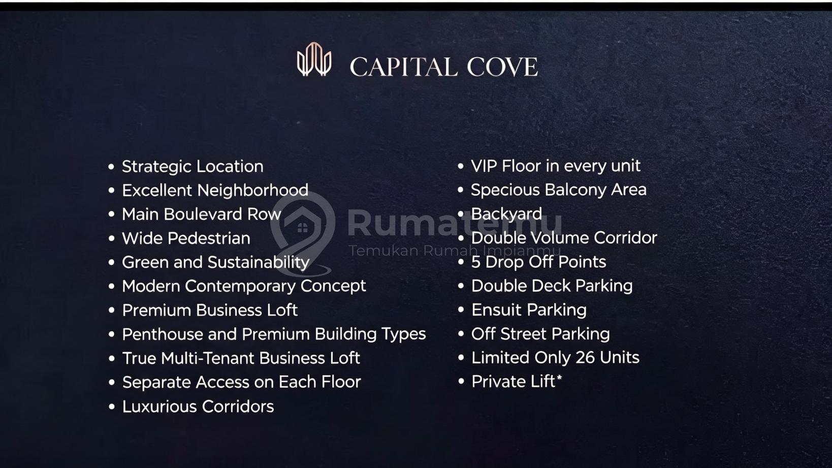 Gedung Capital Cove, Depan Jalan Raya 2 Jalur, Hanya 26 Unit, Dekat Greencove dan Swa