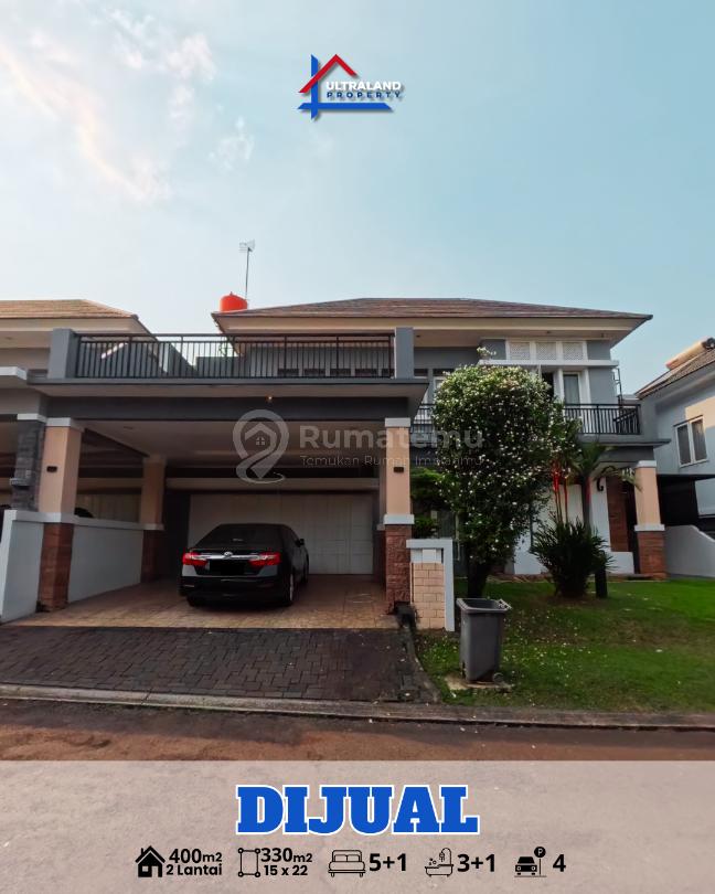kota wisata - Dijual rumah full furnish hadap taman