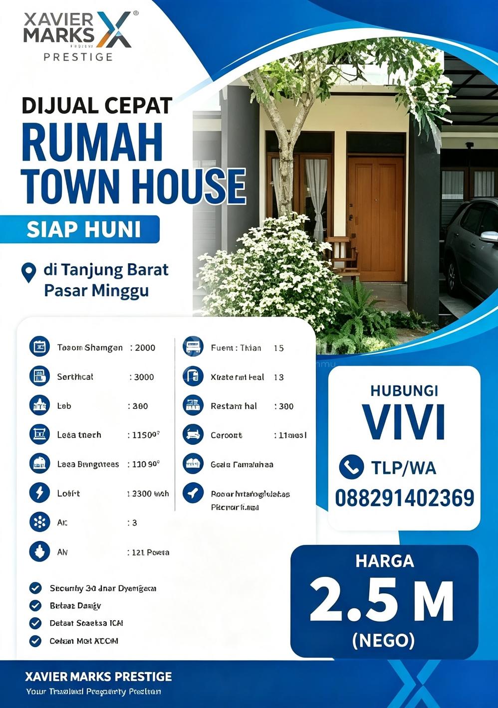Dijual Cepat Rumah Town House Siap Huni D Tanjung Barat Pasar Minggu