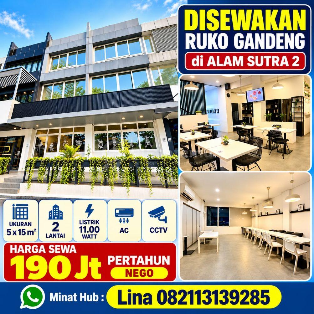 DISEWAKAN RUKO GANDENG DI ALAM SUTRA SERPONG