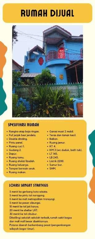 Di jual rumah 2 lantai Cileungsi 