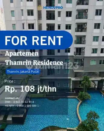 Disewa Apartemen Thamrin Residence Pool View 2BR Full Furnish