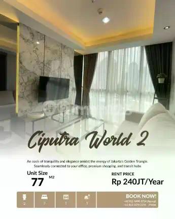 Disewakan Ciputra World 2 2Br Pet Friendly & Low Floor