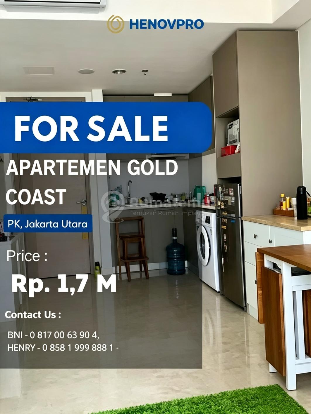 Dijual Gold Coast Apartment 1BR High FL Best Sea View